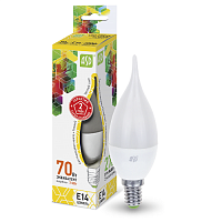 Лампа светодиодная ASD Standart СА37 Свеча на ветру Е14 220В 7,5Вт 675Лм 3000К 37х115мм картинка 